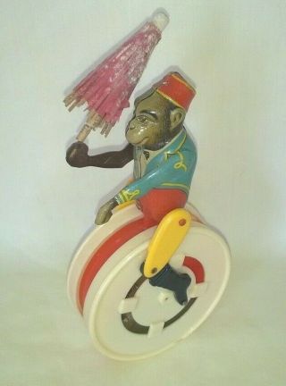 Antique Us Zone Germany Monkey On Tricycle W/ Umbrella No Key Rare $39.  99