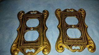 2 Virginia Metalcrafters 24 - 27 Brass Ornamental Switch Plate Cover