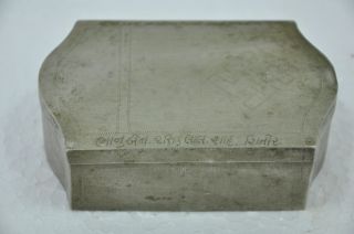 Old White Metal Engraved Unique Shape 3 Compartment Betel Nut Box