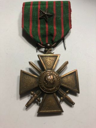 Ww1 French 1914 - 1917 Croix De Guerre Military Medal French