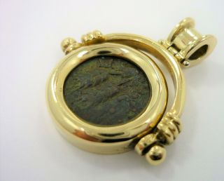 14kt Pendant with Ancient holy land Coin from Judaea Herodian Kings. 2