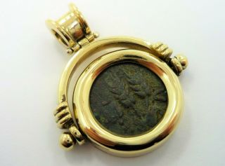 14kt Pendant with Ancient holy land Coin from Judaea Herodian Kings. 7