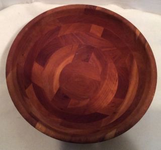 Segmented Wooden Dough Bowl Hand Turned Centerpiece Salad Bowl