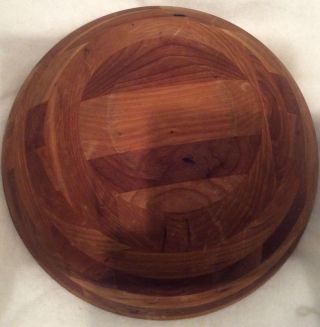 Segmented Wooden Dough Bowl Hand Turned Centerpiece Salad Bowl 5