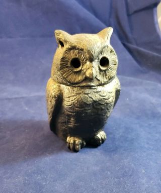 Vintage Antique Cast Metal Owl Incense Burner Vantine 