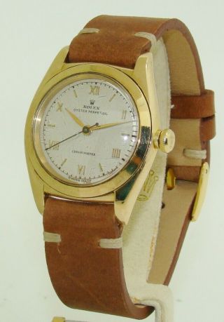 Vintage Rolex 14k Yellow Gold Oyster Perpetual Bubbleback Watch 3131 C.  1946