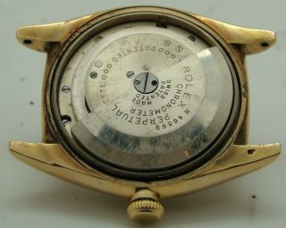 VINTAGE ROLEX 14K YELLOW GOLD OYSTER PERPETUAL BUBBLEBACK WATCH 3131 C.  1946 8