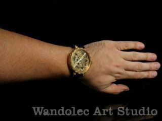 ULYSSE NARDIN intage Men ' s Wristwatch Gold Skeleton Mechanical Mens Wrist Watch 12