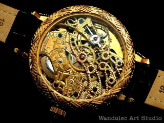 ULYSSE NARDIN intage Men ' s Wristwatch Gold Skeleton Mechanical Mens Wrist Watch 7