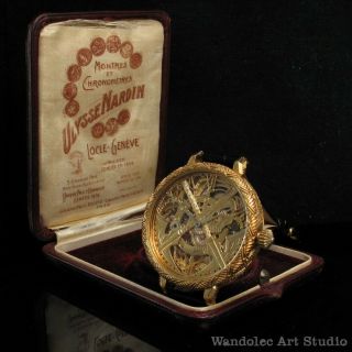 ULYSSE NARDIN intage Men ' s Wristwatch Gold Skeleton Mechanical Mens Wrist Watch 9