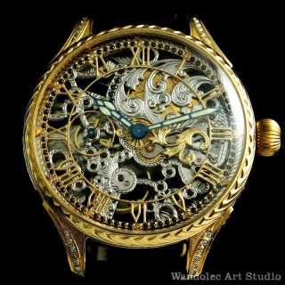 Jaeger LeCoultre Vintage Men ' s Wrist Watch Gold Skeleton Mens Wristwatch Swiss 3