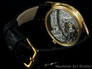 Jaeger LeCoultre Vintage Men ' s Wrist Watch Gold Skeleton Mens Wristwatch Swiss 5