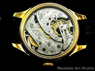 Jaeger LeCoultre Vintage Men ' s Wrist Watch Gold Skeleton Mens Wristwatch Swiss 7