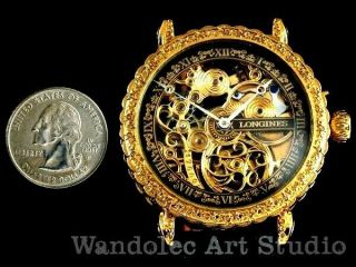 LONGINES Vintage Men ' s Wrist Watch Gold Skeleton Mechanical Mens Wristwatch 11