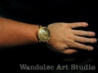 LONGINES Vintage Men ' s Wrist Watch Gold Skeleton Mechanical Mens Wristwatch 12