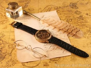 LONGINES Vintage Men ' s Wrist Watch Gold Skeleton Mechanical Mens Wristwatch 2