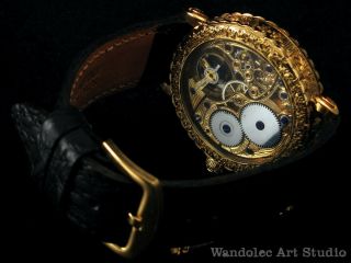 LONGINES Vintage Men ' s Wrist Watch Gold Skeleton Mechanical Mens Wristwatch 5