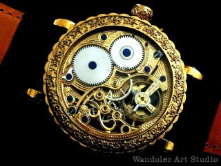 LONGINES Vintage Men ' s Wrist Watch Gold Skeleton Mechanical Mens Wristwatch 7