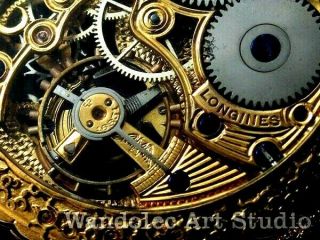 LONGINES Vintage Men ' s Wrist Watch Gold Skeleton Mechanical Mens Wristwatch 8