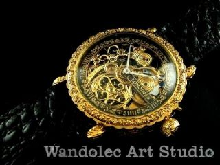 LONGINES Vintage Men ' s Wrist Watch Gold Skeleton Mechanical Mens Wristwatch 9
