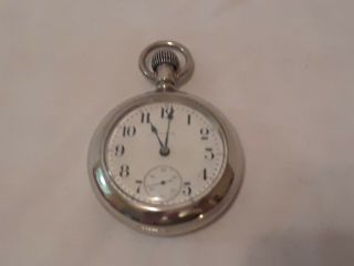 Vintage Elgin Pocket Watch With Locomotive Engraved 17 Jewels Not
