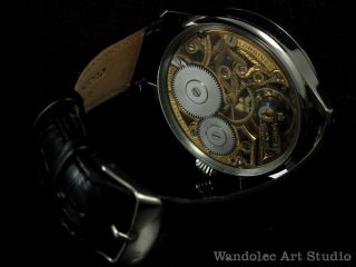 LONGINES Vintage Men ' s Wrist Watch Skeleton Stainless Steel Mens Wristwatches 5
