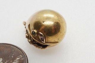 ANTIQUE RUSSIAN 14K GOLD DIAMOND RUBY & GARNET BUTTERFLY EASTER EGG CHARM c1900 4