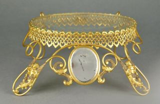 Fine Antique French Gold Ormolu Globe De Mariee Brides Wedding Cherubs Stand