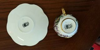 Vintage Salisbury Bone China Tea Cup & Saucer RARE Black,  Purple Flower Design 6