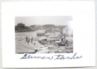 WW2 captured German Ferdinand & Panther photo,  Italy. 2