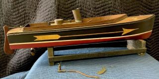 Rare Antique H.  E.  Boucher Wooden Steam Powered Motor Yacht/boat 1905 - 1920’s