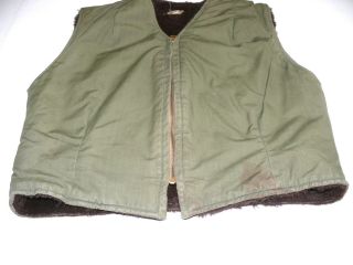1940 ' s WWII US Army Vest Jacket Fur Pile Lined 2