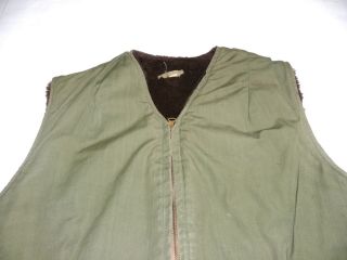 1940 ' s WWII US Army Vest Jacket Fur Pile Lined 3