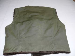 1940 ' s WWII US Army Vest Jacket Fur Pile Lined 7