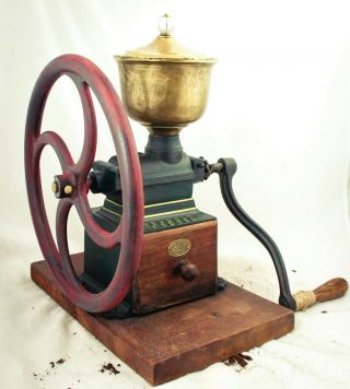 Antique Peugeot Freres C3 Coffee Grinder Mill Cast - Iron Moulin Molinillo Cafe