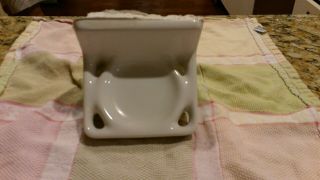 Vtg White Ceramic Tile Bathroom Toothbrush Holder W/cup Holder Wall Mount Usa