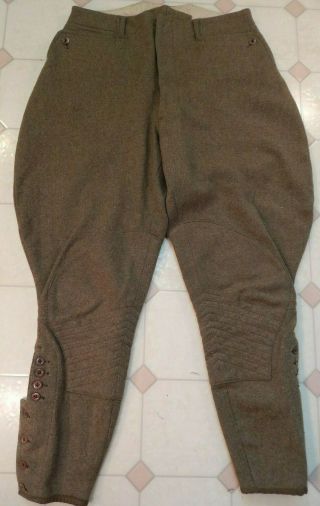 Wwi / Ww1 U.  S.  Army Olive Drab Wool Uniform Trousers,  Wwi U.  S.  Army Breeches,