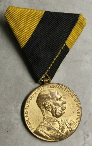 Kuk Ww1 Austria Medal 1898 Anniversary With Rare Medal Ribbon 1866 Medal ?