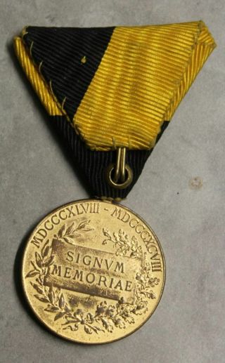 KUK WW1 AUSTRIA MEDAL 1898 ANNIVERSARY with RARE medal RIBBON 1866 medal ? 2