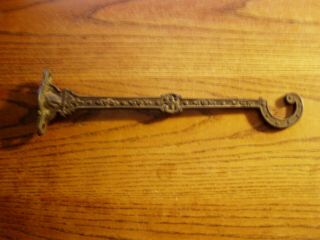 Plant Hook 10 3/4 " Bird Cage Cast Iron Hanger Old Vintage Decorated