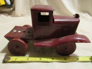 Antique 1930 ' s Pressed Steel Truck with Wood Wheels 3