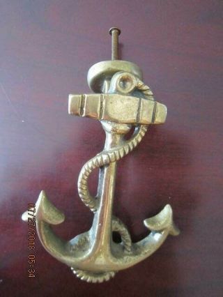 Vintage Solid Brass Anchor Nautical Door Knocker 5 Nicely Detailed