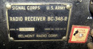 BC - 348 - R US Army Air Corps WW II Receiver w/AC power supply 2