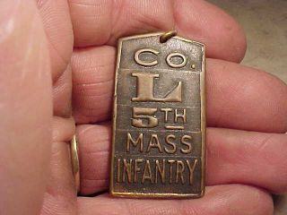 Dug Watch Fob - 5th Massachusetts Infantry Co L - Columbus,  Nm - Mexican Border Wars