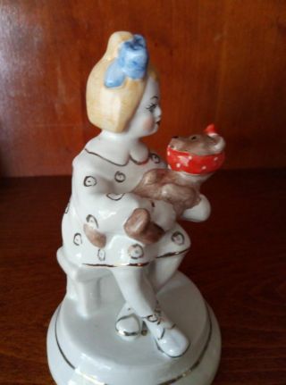 Soviet girl with a teddy bear,  a bear toothache Russian porcelain figurine 266ud 4