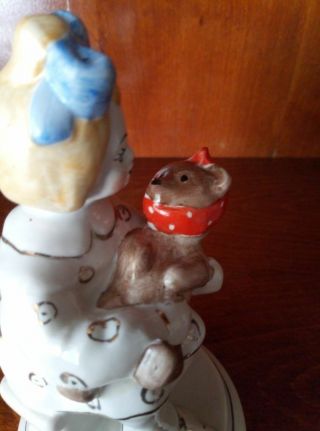 Soviet girl with a teddy bear,  a bear toothache Russian porcelain figurine 266ud 5