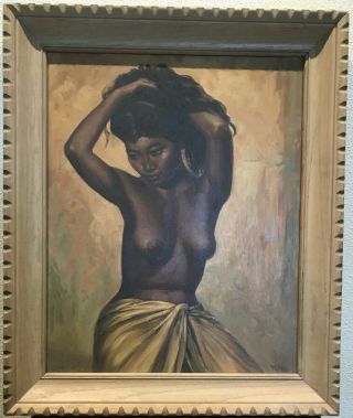 Ralph Burkee Tyree Oil On Wood Painting - Named " Rona " - 1968