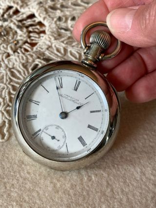 1892 American Waltham 18 Size Coin Silver Pocket Watch