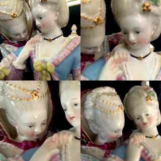 Antique Large Size And Heavy meissen porcelain Group Figure Rococo Rare 6