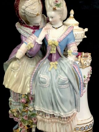 Antique Large Size And Heavy meissen porcelain Group Figure Rococo Rare 7